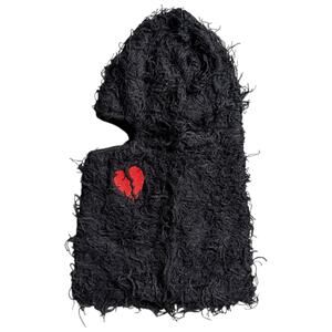 Fuzzy Woven Cloth Broken Heart Balaclava Men’s OS - Punk Streetwear Biking Trap